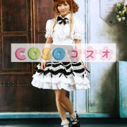 ロリィタ服　セットアップ　ホワイト＆ブラック　フリル　レーストリム ―Lolita0899