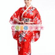ハロウィングッズ　ジャパニーズ　女性用　大人用　着物　レッド―festival-0025