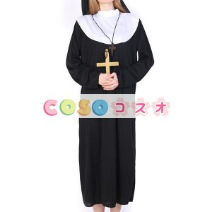修道女　コスチューム　ハロウィン　ブラック　セクシー　合成繊維―festival-0082