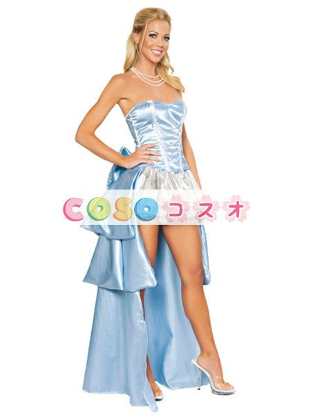 童話　ハロウィン　コスチューム　ライトスカイブルー　プリンセス　コスチュームコスプレ―festival-0110 1