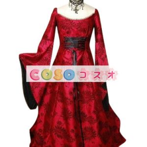ハロウィン　レッド　ドレス　中世風　レースアップ　ゲーム・オブ・スローンズ―festival-0146