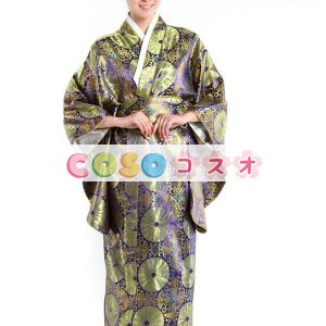 ハロウィングッズ　ジャパニーズ　女性用　大人用　着物　ティールグリーン―festival-0177
