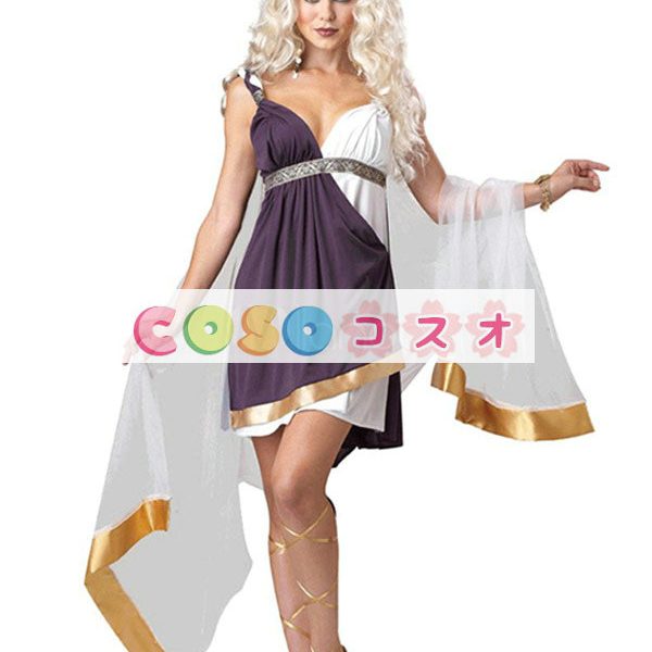 ハロウィン　ギリシアの女神　ドレス　パープル　エジプトクイーン　コスチュームコスプレ―festival-0179 1