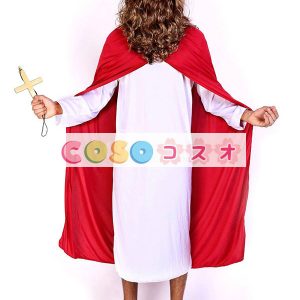 ハロウィングッズ　レッド　男性用　宗教　大人用　合成繊維　トガ　ハロウィーン　―festival-0195