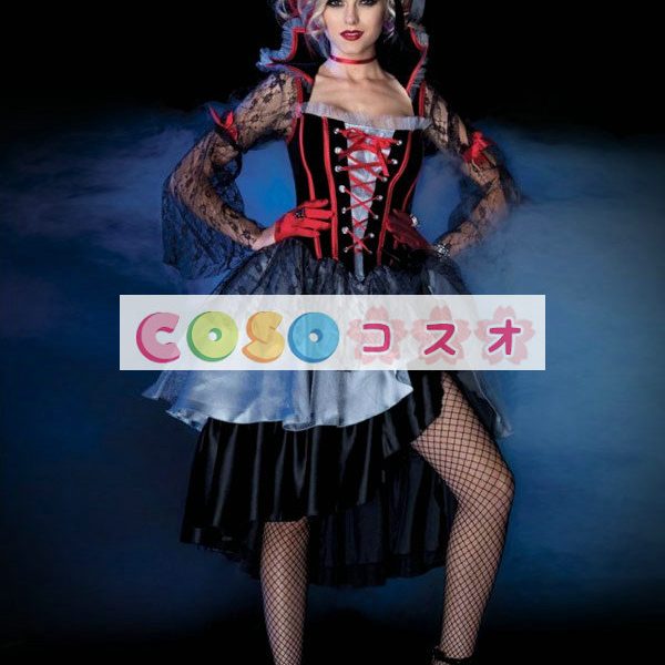 ハロウィン　バンパイア　コスチューム　ブラック　ゴシック　コスチュームコスプレ　女性用―festival-0202 1