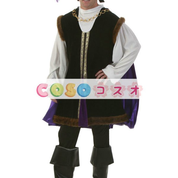 ハロウィングッズ　ブラック　男性用　ルネッサンス　大人用　合成繊維　トップス　ハロウィーン　―festival-0226 1