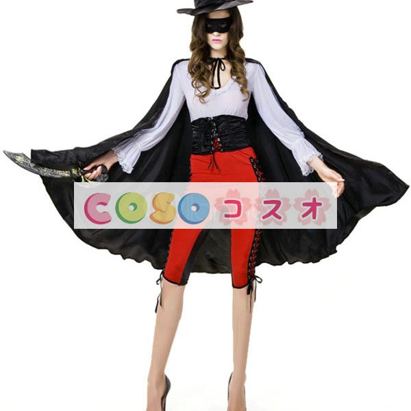 ハロウィングッズ　ブラック　女性用　怪傑ゾロ　大人用　ポリエステル　パンツ　マルディグラ　―festival-0232 1