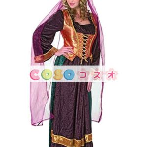 ドレス　中世風　パープル　コスチューム　女性用　ハロウィン―festival-0256