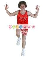 ハロウィン　ファニー　コスチューム　リチャード・シモンズ　レッド　合成繊維　3点セット―festival-0287