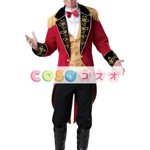 ハロウィン　サーカス　コスチューム　中世　レッド　男性用　サーカス団長　コスチュームコスプレ―festival-0315