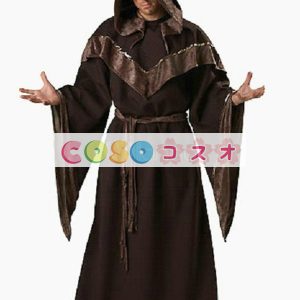 ハロウィン　ブラウン　ダークソーサラー　ローブ　コスチューム―festival-0333
