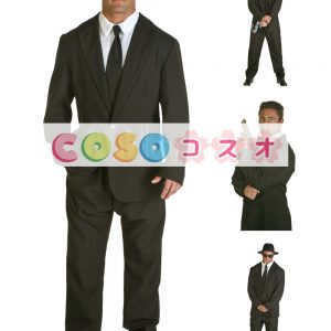 スーツ　ハロウィン　コスチューム　バチェラー　ブラック　男性用　ポリエステル―festival-0356