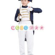 ハロウィーン衣装　子供用　男の子用　トップス&グローブ&パンツ&帽子　ブルー　ナポレオン　―festival-0363