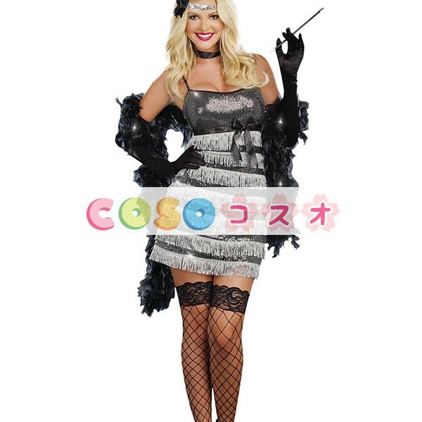 コスチューム衣装　女性用　合成繊維　大人用　ハロウィーン　ミニドレス&ヘッドギア　ブラック　―festival-0402 1