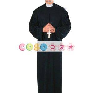 ハロウィングッズ　ブラック　男性用　宗教　大人用　合成繊維　トガ　ハロウィーン　―festival-0419