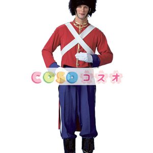 ハロウィン　インペリアルガード　レッド　合成繊維　男性用　大人用　コスチューム―festival-0444