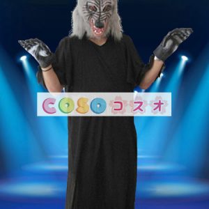 ハロウィン　モンスター　ウルフマン　グレー　コスチュームコスプレ　セット　男性用―festival-0465
