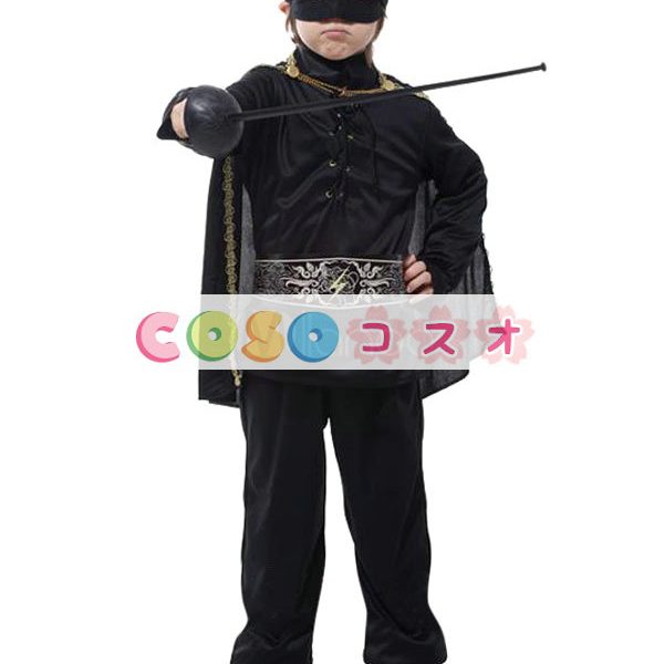 ハロウィングッズ　ブラック　ユニセックス　怪傑ゾロ　キッズ用　ポリエステル　パンツ　マルディグラ　―festival-0513 1