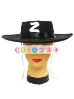 ハロウィングッズ　ブラック　ユニセックス　怪傑ゾロ　キッズ用　帽子　シンセティック（合成素材）　マルディグラ　―festival-0514