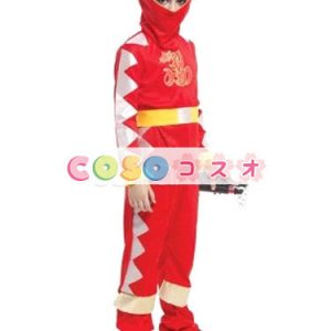 ハロウィン　レッド　忍び　ポリエステル　忍者　子供用　コスチューム―festival-0526