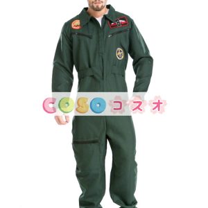 ハロウィン　パイロット　コスチューム　ハンターグリーン　男性用　アビエーター　コスチュームコスプレ―festival-0555