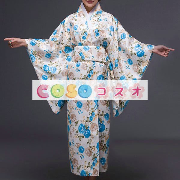 多色着物花プリント シルク シックな大人用コスプレ衣装―festival-0653 1