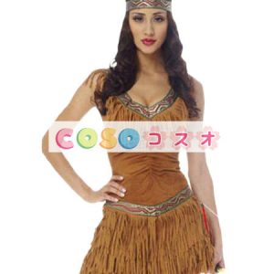 ハロウィーン ネイティブ インド舞踊衣装原始的な野蛮人の女家長の服―festival-0691