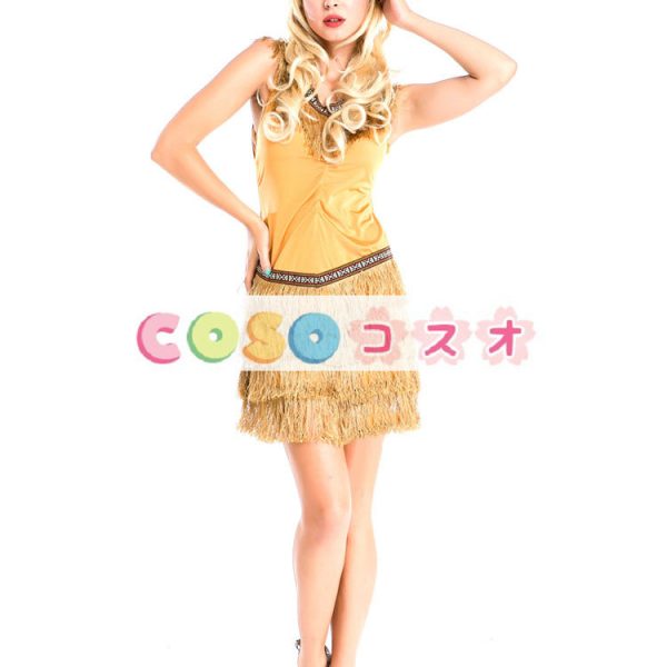 ハロウィーン ライト茶色ネイティブ インド舞踊衣装原始的な野蛮人の女家長の服―festival-0695 1