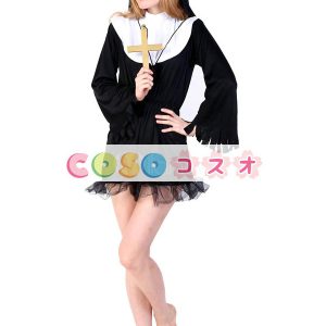 ハロウィングッズ　ブラック　女性用　宗教　大人用　合成繊維　ヘッドギア　ハロウィーン　―festival-0151