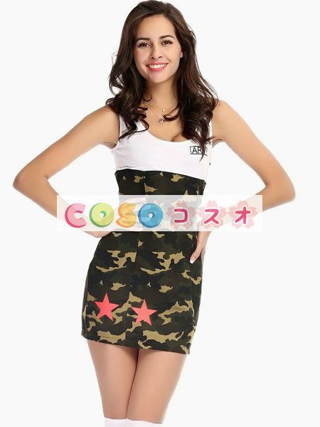 ハロウィン　エアフォースドレス　コスチューム　セクシー　トップガン　ハンターグリーン―festival-0439 1
