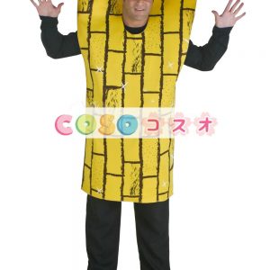 ハロウィングッズ　イエロー　男性用　大人用　合成繊維　ジャンプスーツ　マルディグラ　―festival-0506