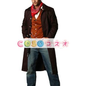 ハロウィングッズ　ブラック　カウボーイ　男性用　大人用　ポリエステル　スカーフ&トップス&コート&帽子　ハロウィーン　―festival-0629