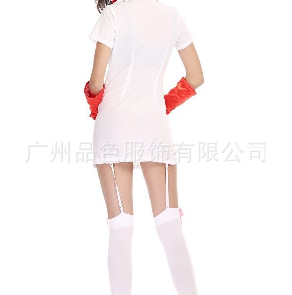 Nurse Costumes ナイトクラブ コスプレ衣装 ナース服 セクシー 白  看護師 白衣-Halloween-trw0725-0087 1