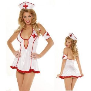 ナース服 Nurse Costume ナイトクラブ コスプレ衣装 セクシー 白 看護婦 医者 ハロウィン-Halloween-trw0725-0107