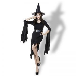 Witch Costumes  ブラック 魔女  ドレス  ハロウィン コスプレ服-Halloween-trw0725-0236