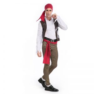 Pirate カリビアン 大人用　海賊　船長  ハロウィン cosplay 舞台演出服 コスプレ衣装-Halloween-trw0725-0243