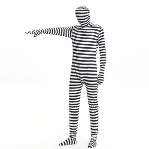 コスプレ 囚人服　囚人コスプレ ハロウィン 仮装 コスチューム黒／白　Men’s　男性用 ハロウィン衣装-Halloween-trw0725-0489