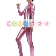 メタリック全身タイツ　ピンク　ジャンプスーツ　大人用　―taitsu-tights1151 2