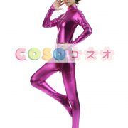 メタリック全身タイツ　ジャンプスーツ　ローズレッド　大人用　―taitsu-tights1456 2