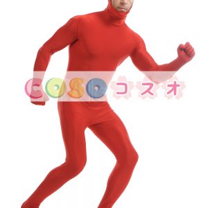 赤いオープンフェイス ユニセックス ライクラ スパンデックス全身タイツ スーツ―taitsu-tights0864