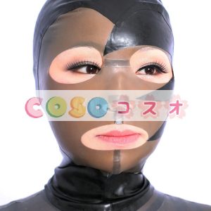 全身タイツアクセサリー，マスク　ブラック　目と口が開いている　仮装コスチューム　コスプレ―taitsu-tights1041