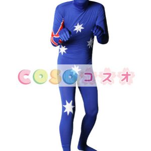 全身タイツ，オーストラリアの国旗柄　ユニセックス　大人用　コスチューム衣装　コスプレ　―taitsu-tights1291