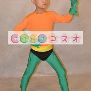 全身タイツ，子供用　ユニセックス　コスチューム　カラーブロック　開口部のない全身タイツ　スーパーヒーロー―taitsu-tights0759