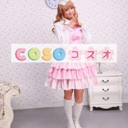 ロリータジャンパースカート，ピンク　リボン　ラッフル　スィート　女の子らしさ満点　コットン　 ―Lolita0008 2
