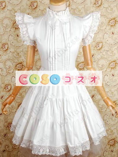 甘いの純粋な綿スタンド襟フリルの付いたロリータワン ピース ―Lolita0049