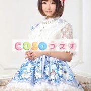 ロリータ服　スカート　プリント　ポリエステル　スィート　ブルー　カジュアル　レース　 ―Lolita0128 2