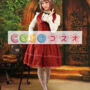 ロリータジャンパースカート，レッド　ホルターネック　女の子らしさ満点　スィート　コットン１００％　 ―Lolita0207 2
