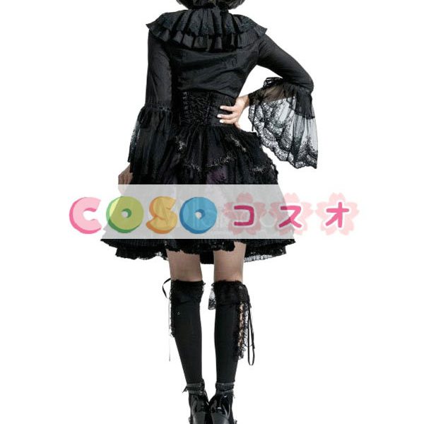 ロリータ服　スカート　パープル　ゴシック　プリント　レース　 ―Lolita0210