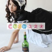 ロリータワンピース　ブラック　ショートスリーブ　メイド風 ―Lolita0215 2
