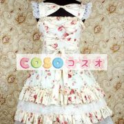 かわいいノースリーブ コットン ベージュ ロリータ ドレス ―Lolita0243 2
